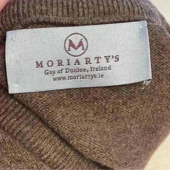 MORIARTY'S Gap of Dunloe, Ireland Brown V-neck Sweater Wool SZ MED Well Made - Picture 6 of 9